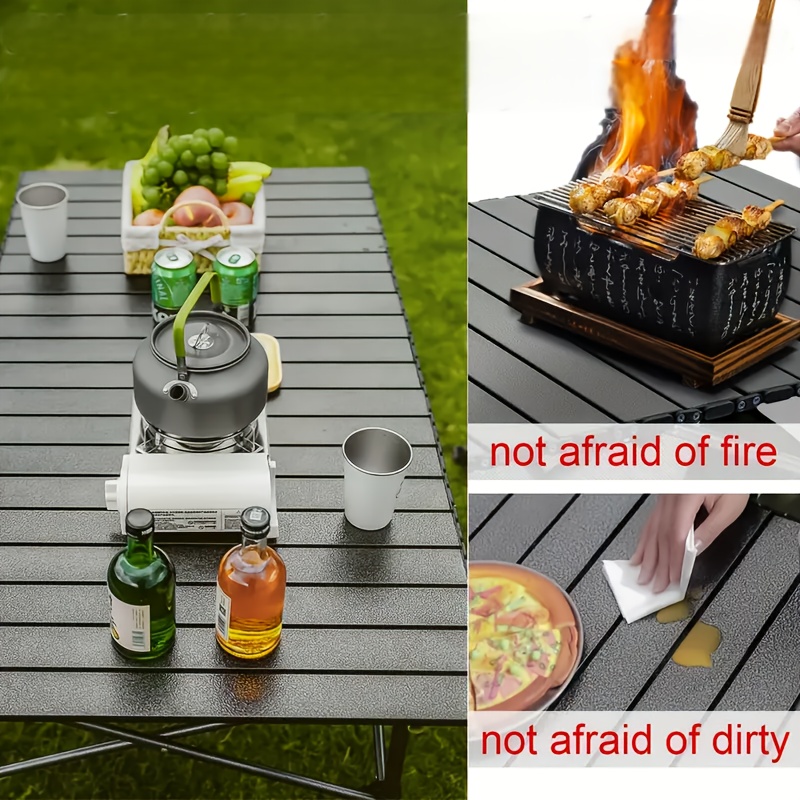 1pc Portable Stainless Steel Folding Table