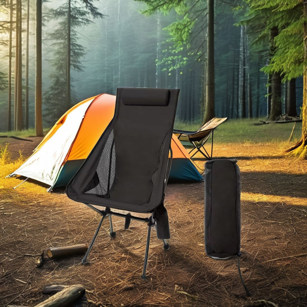 Camping Moon Chair Manufacturers Folding Chair Camping Portable Ultralight Aluminum Beach Back Lounge Chair Outdoor Leisure