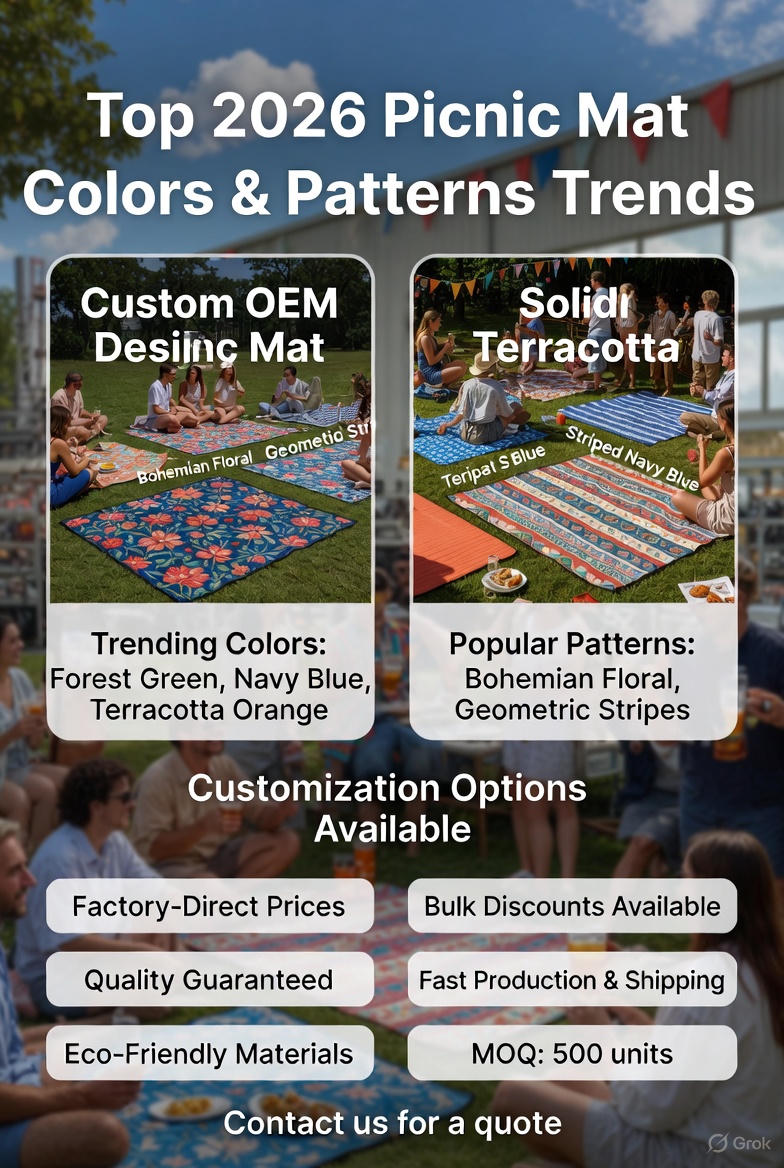 Top 2026 Picnic Mat Colors & Patterns Trends: Custom OEM Designs from China Factory
